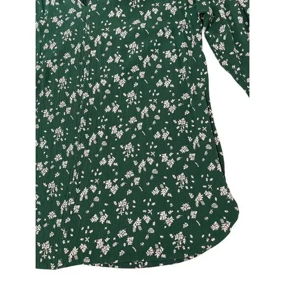 Lane Bryant top 3/4 sleeves V-neck green leaves size 14/16 spring school casual - Picture 5 of 9